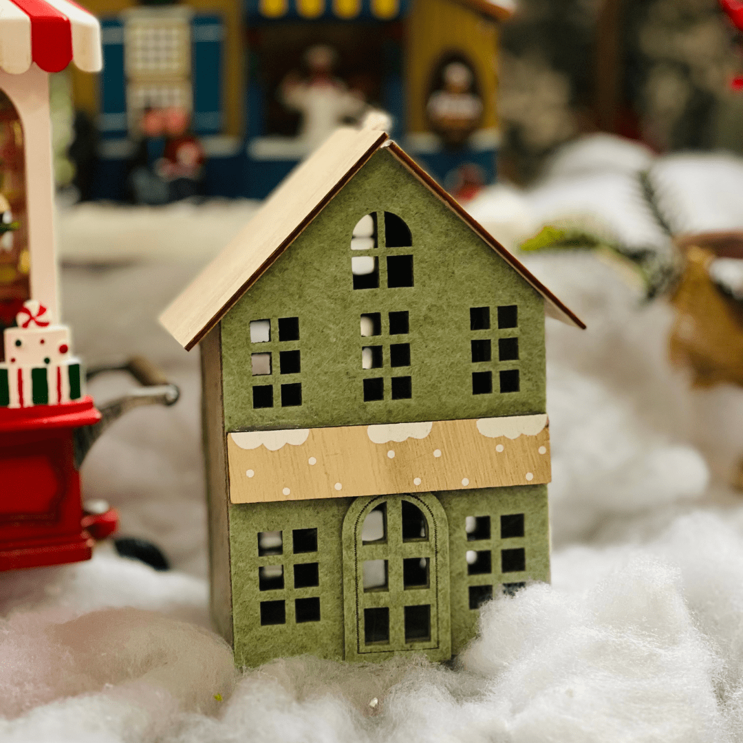 Casinha Natalina para Pendurar Verde 16cm