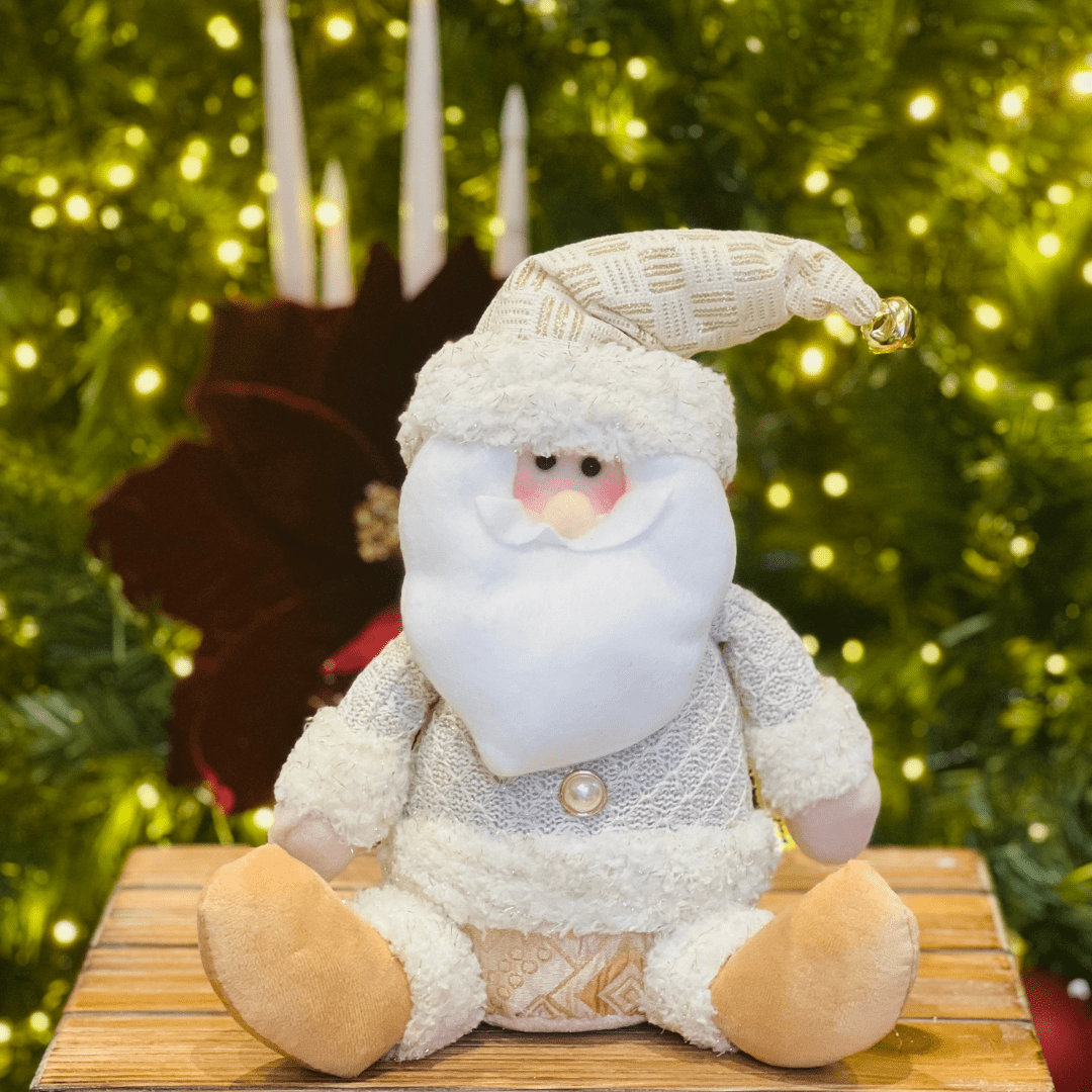 Papai Noel Sentado Champanhe 35cm