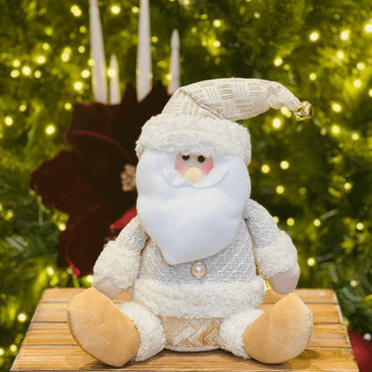 Papai Noel Sentado Champanhe 35cm