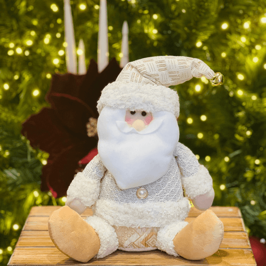 Papai Noel Sentado Champanhe 35cm
