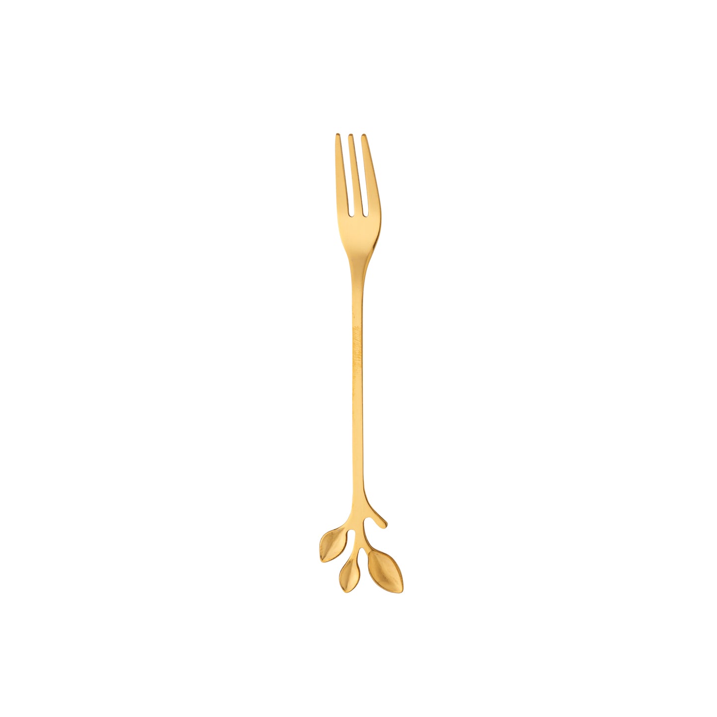 Conjunto de 06 Tallheres de Aco Inox Leaves Dourado