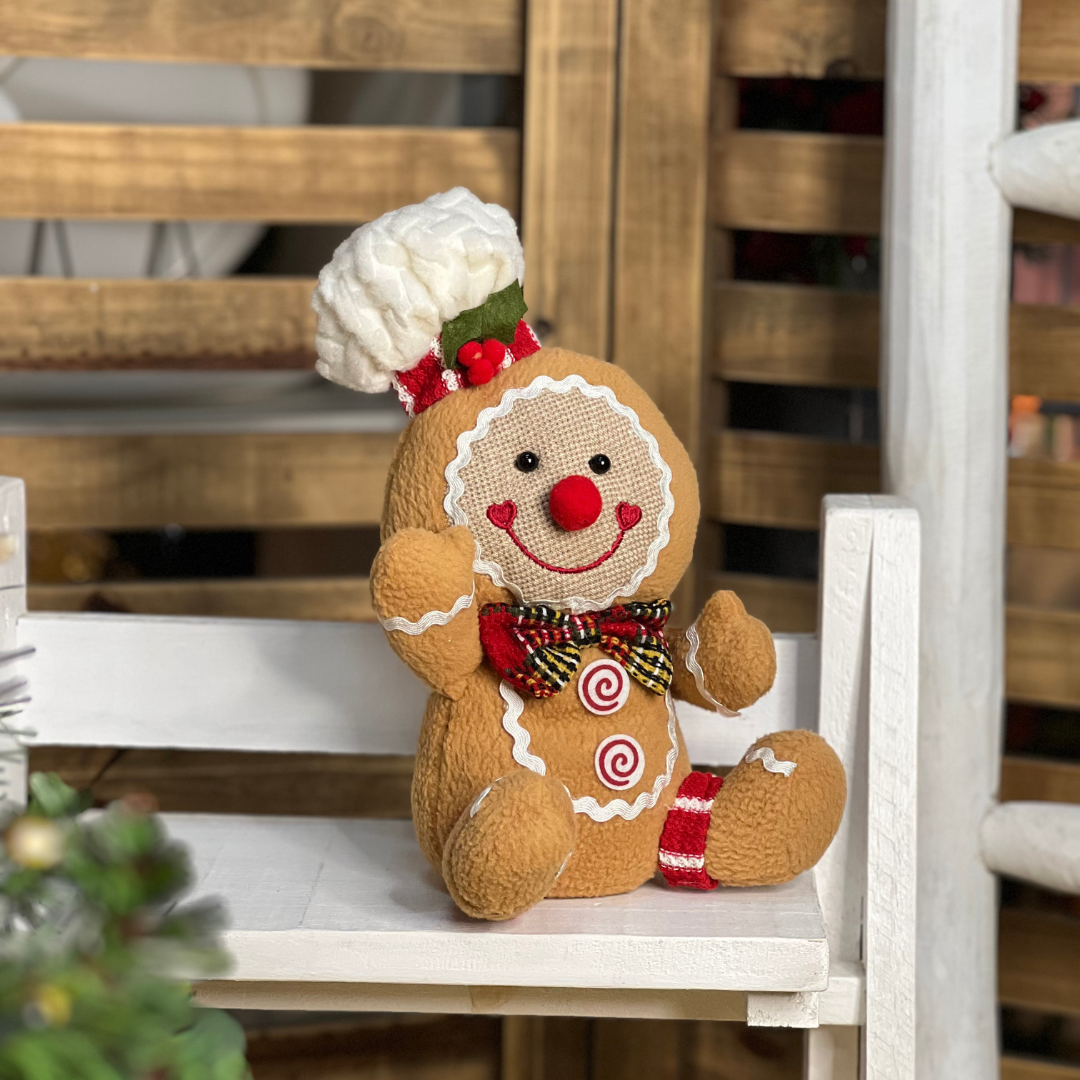 Boneco Ginger Cook Sentado - 26cm