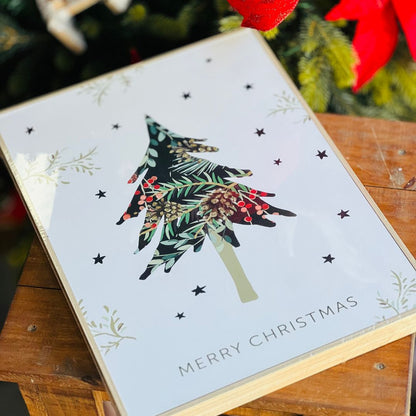 Quadro Mdf Pinheiro de Natal - 30x40x3cm