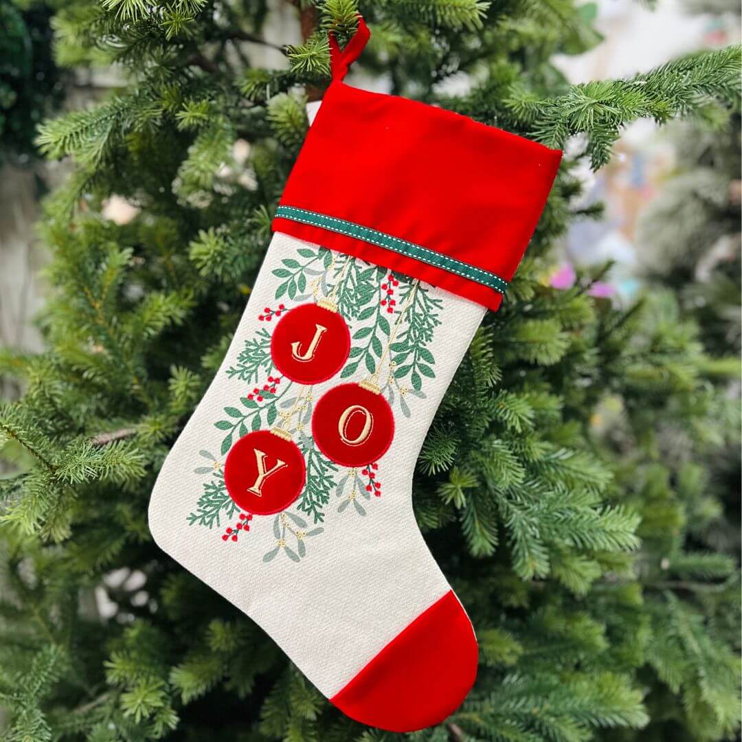 Bota Decorativa “Joy” com Azevinho – 50cm