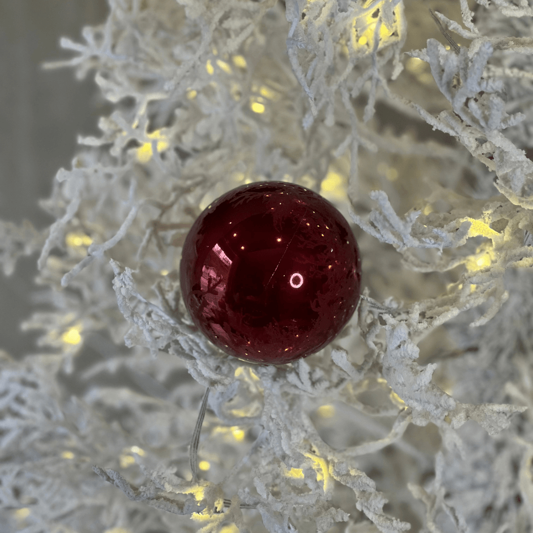 Bola de Natal em Tubo Perolada Vermelha 10cm | Jogo com 6 Peças