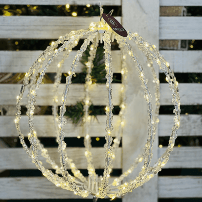 Bola Acrilico Led Bivolt -  30cm Branco Quente