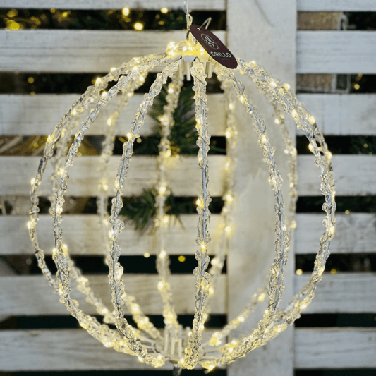 Bola Acrilico Led Bivolt -  30cm Branco Quente