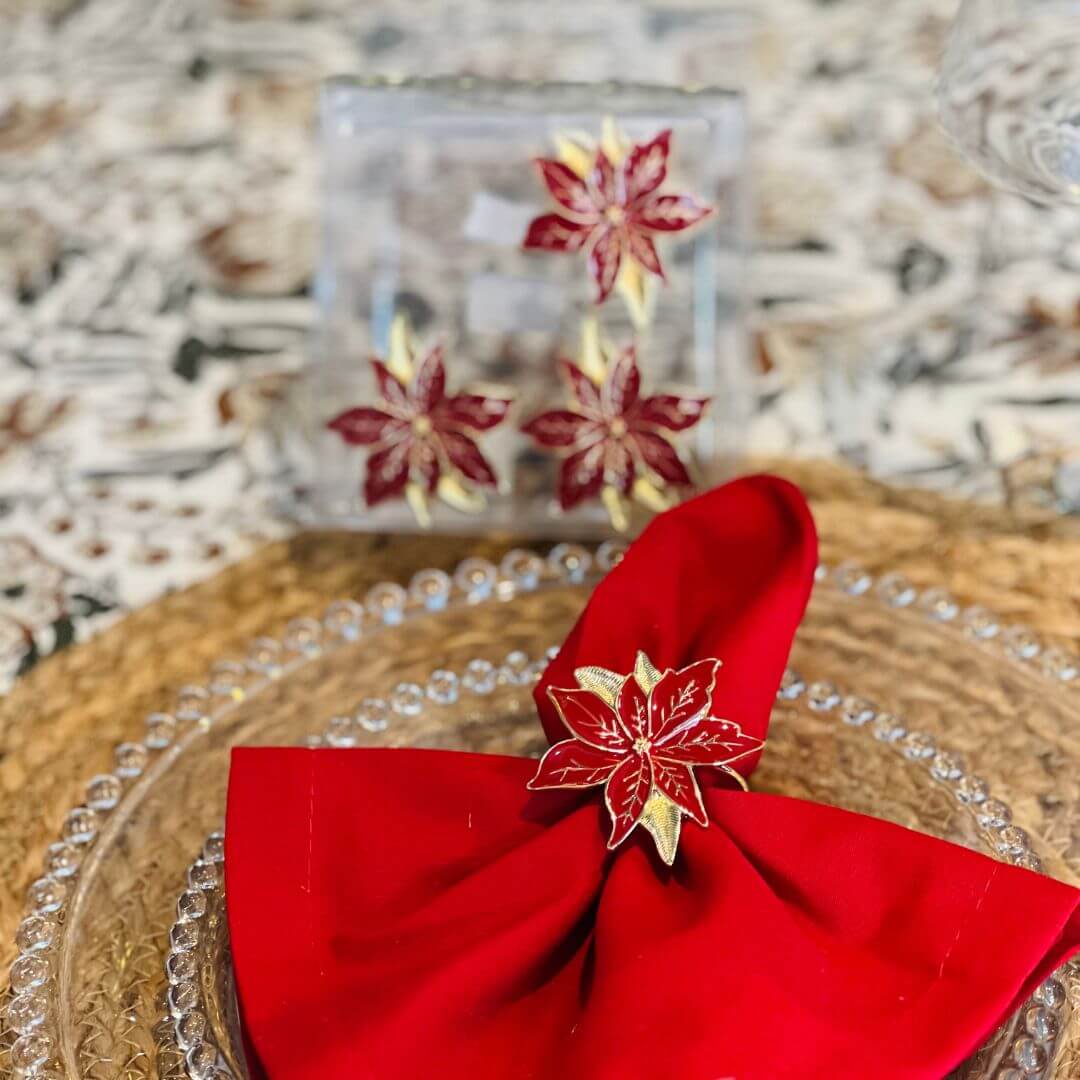 Conjunto de Porta Guardanapos Folhas | Jogo com 4 Unidades