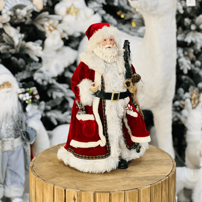 Papai Noel Vermelho Com Cajado 45cm