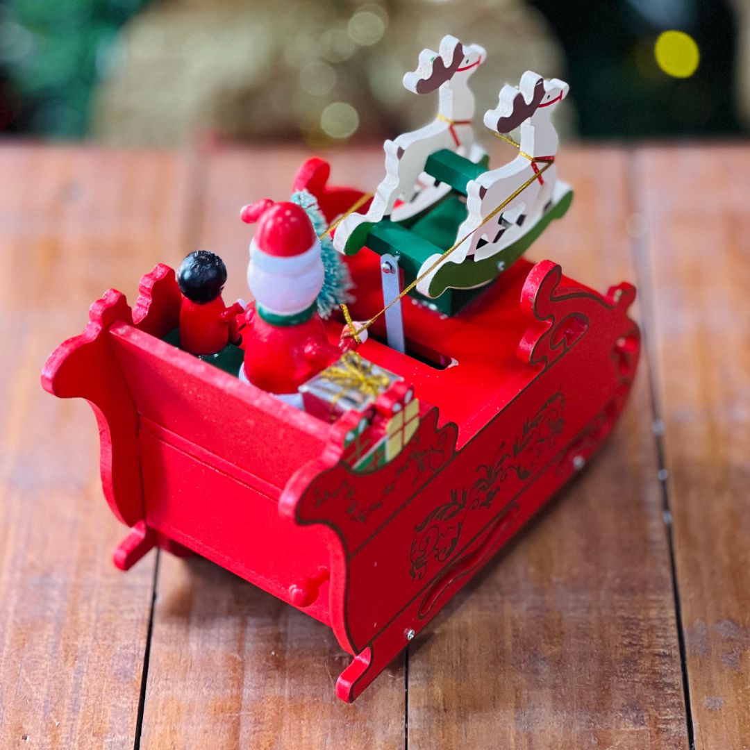 Trenó Papai Noel Com Música e Movimento - 18cm