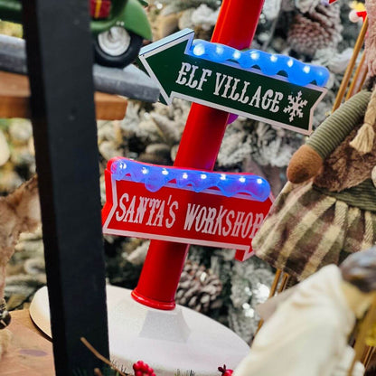 Placa Natalina North Pole com Música e LED – 95 x 29,6cm