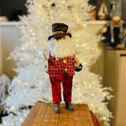 Decoração Papai Noel com Relógio - 45 cm