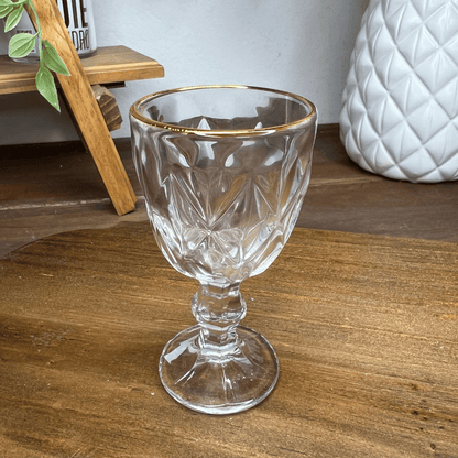 Taca de Licor de Vidro Com Fio de Ouro Diamond 50ml