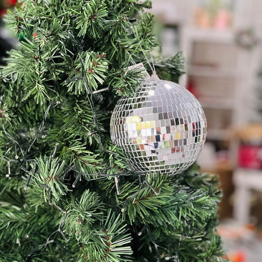 Bola Decorada de Natal Prata – 15cm