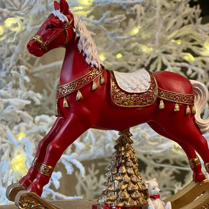 Cavalo Decorativo de Balanço com Crina – 18cm