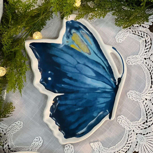 Prato Sobremesa Borboleta Com Asa Fechada - 24cm
