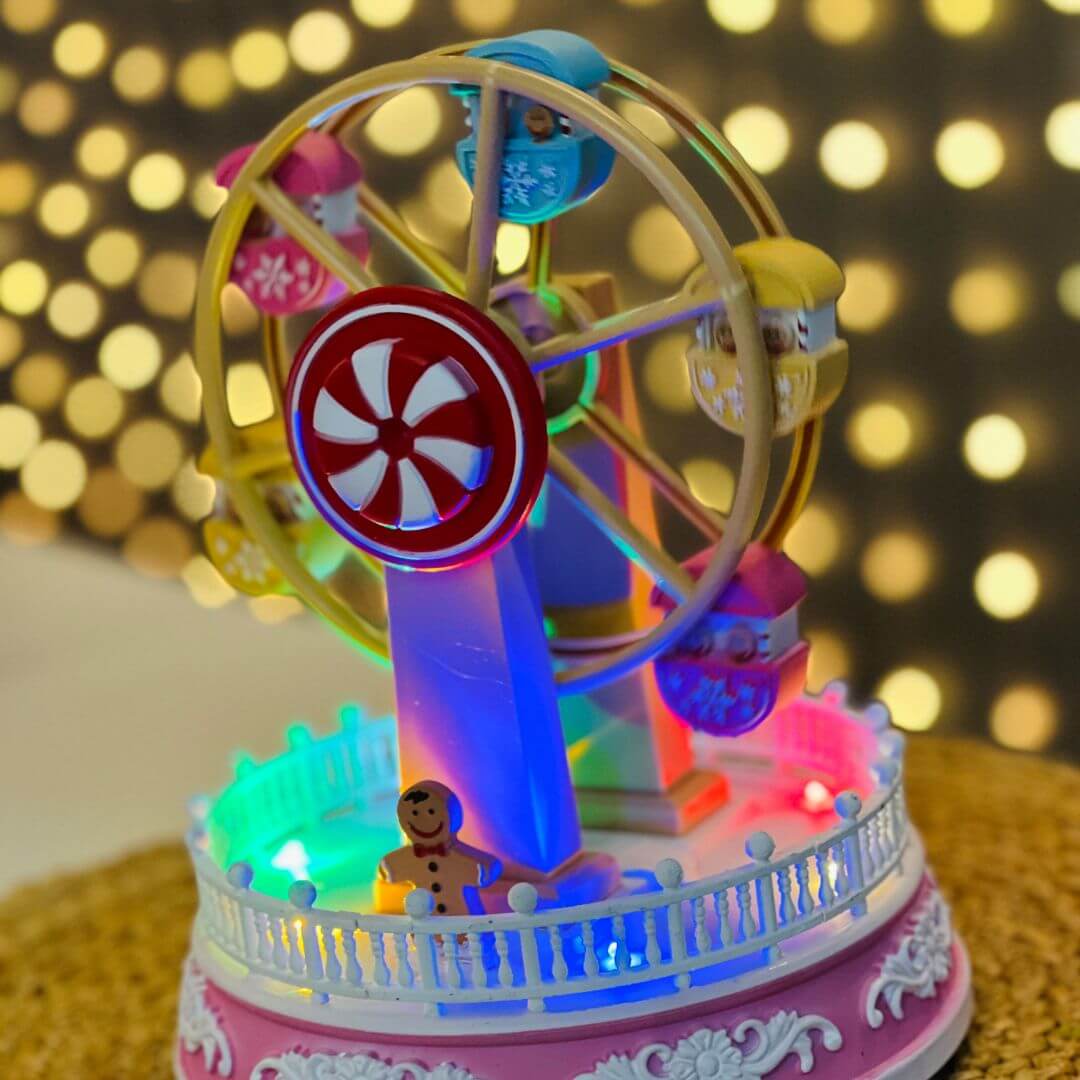 Roda Gigante Candy com LED e Movimento Colorida – 24 cm