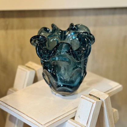 Vaso de Vidro Italy Azul – 13cm