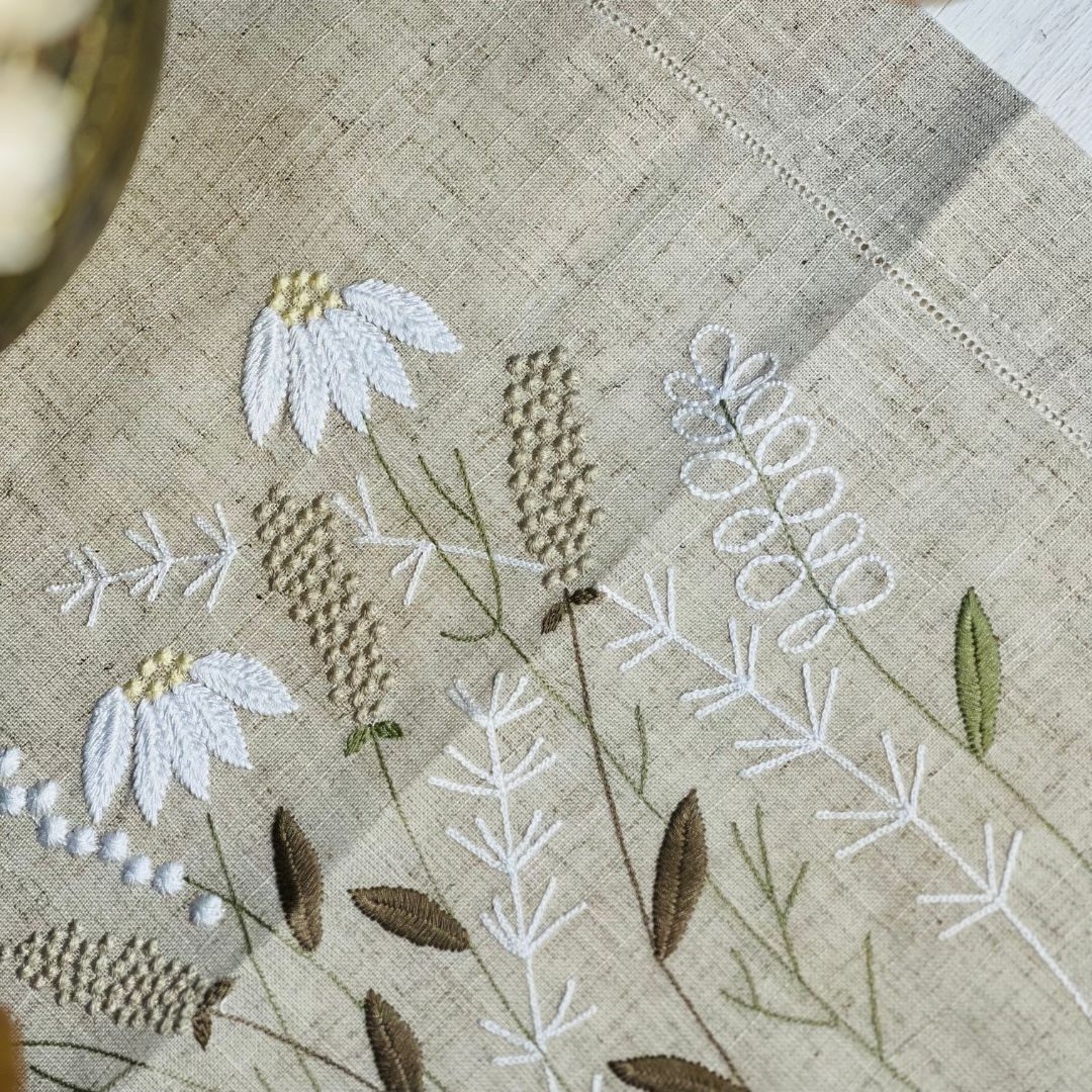 Caminho de Mesa Flores - 45x90cm (Gr-70f881)
