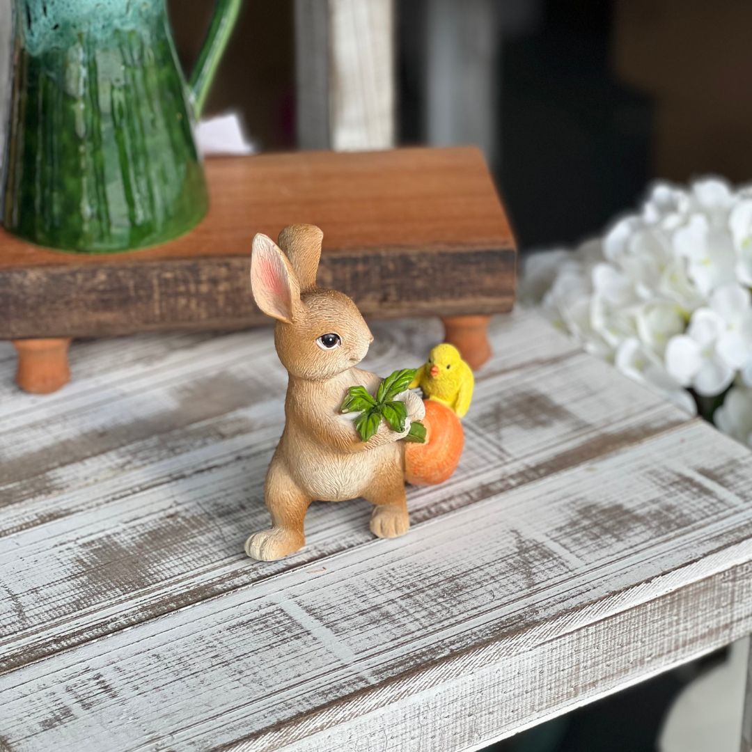 Coelho com Cenoura e Pintinho - 15cm