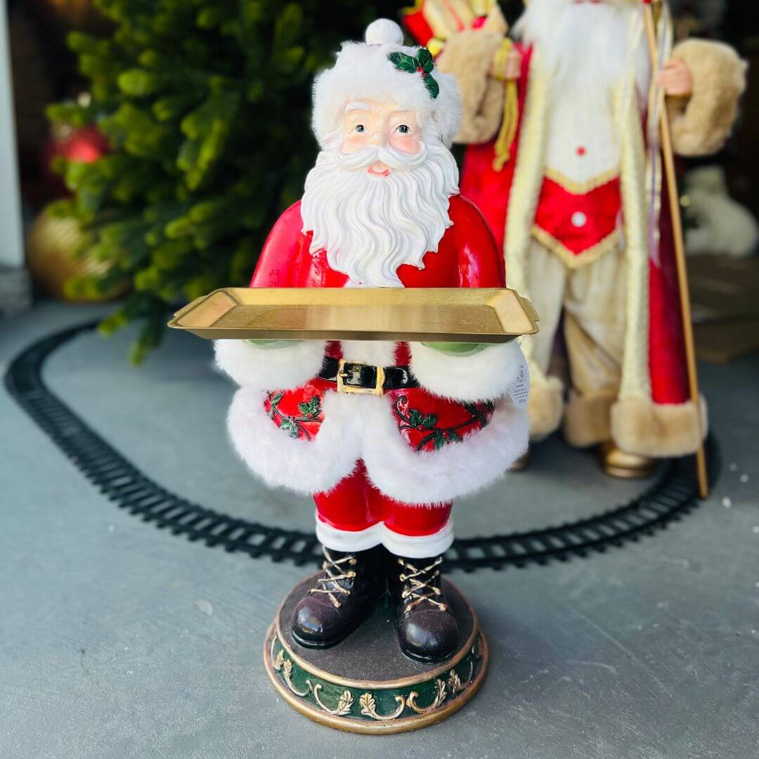 NOEL DECORATIVO C/BANDEJA E AZEVINHO 67,5CM