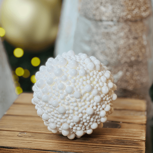 Bola Natalina Berries Branco 15cm - 1un