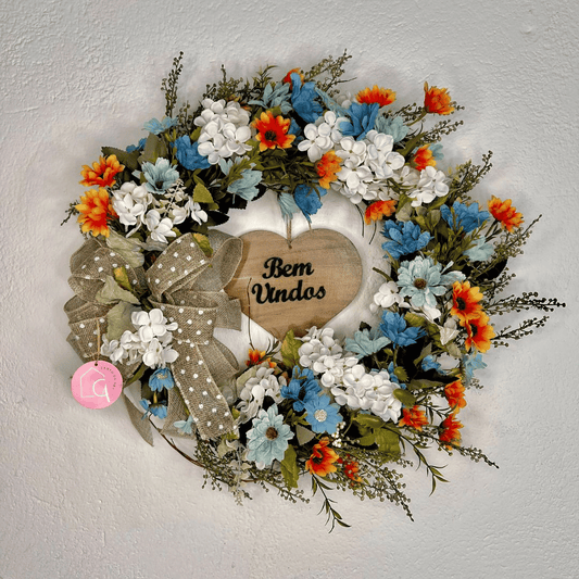 Guirlanda Floral Bem Vindos Valquiria 45cm