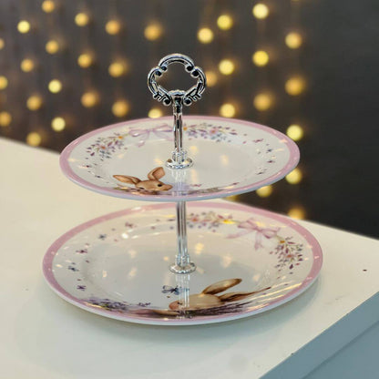 Suporte Duplo para Doces em Melamina Provençal – 27,5cm