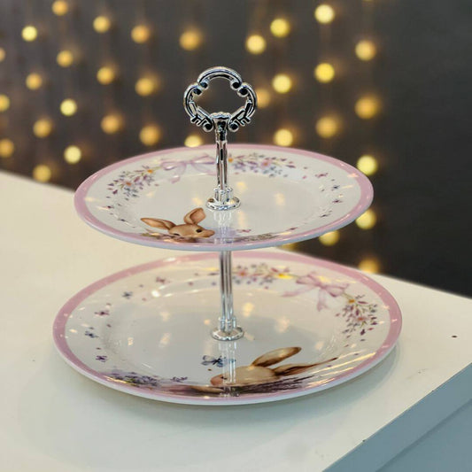 Suporte Duplo para Doces em Melamina Provençal – 27,5cm