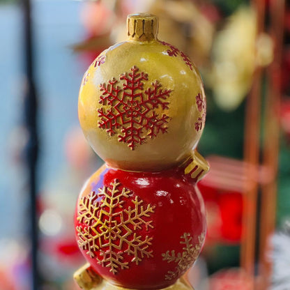 Enfeite Decorativo Bolas Natalinas Dourado e Vermelho - 52cm