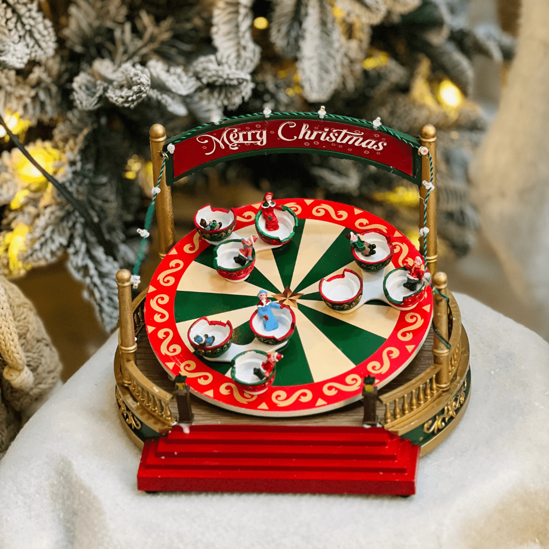 Parque Natalino Xícara Maluca Com Led e Movimento 24,2x26,5x26cm