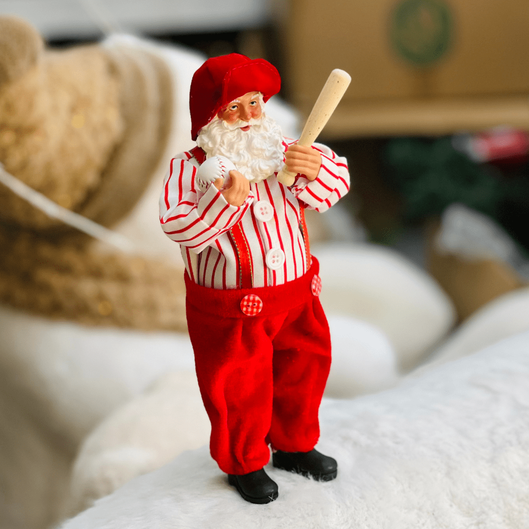 Papai Noel Colecionável Jogador de Basebol 30cm