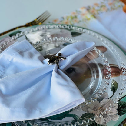 Porta Guardanapo Cenoura Metal - 4x5cm (prata)