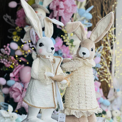 Coelha Tecido Com Borbolete - 48cm