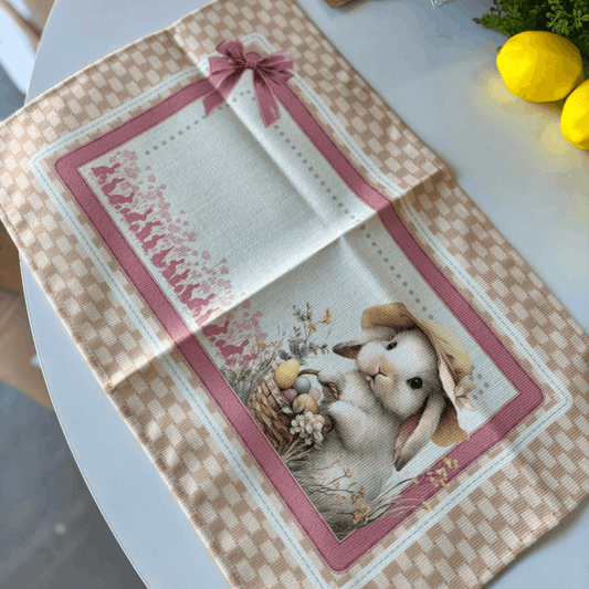 Jogo Americano de Páscoa Coelha e Laços - 48x30,5cm / 2un