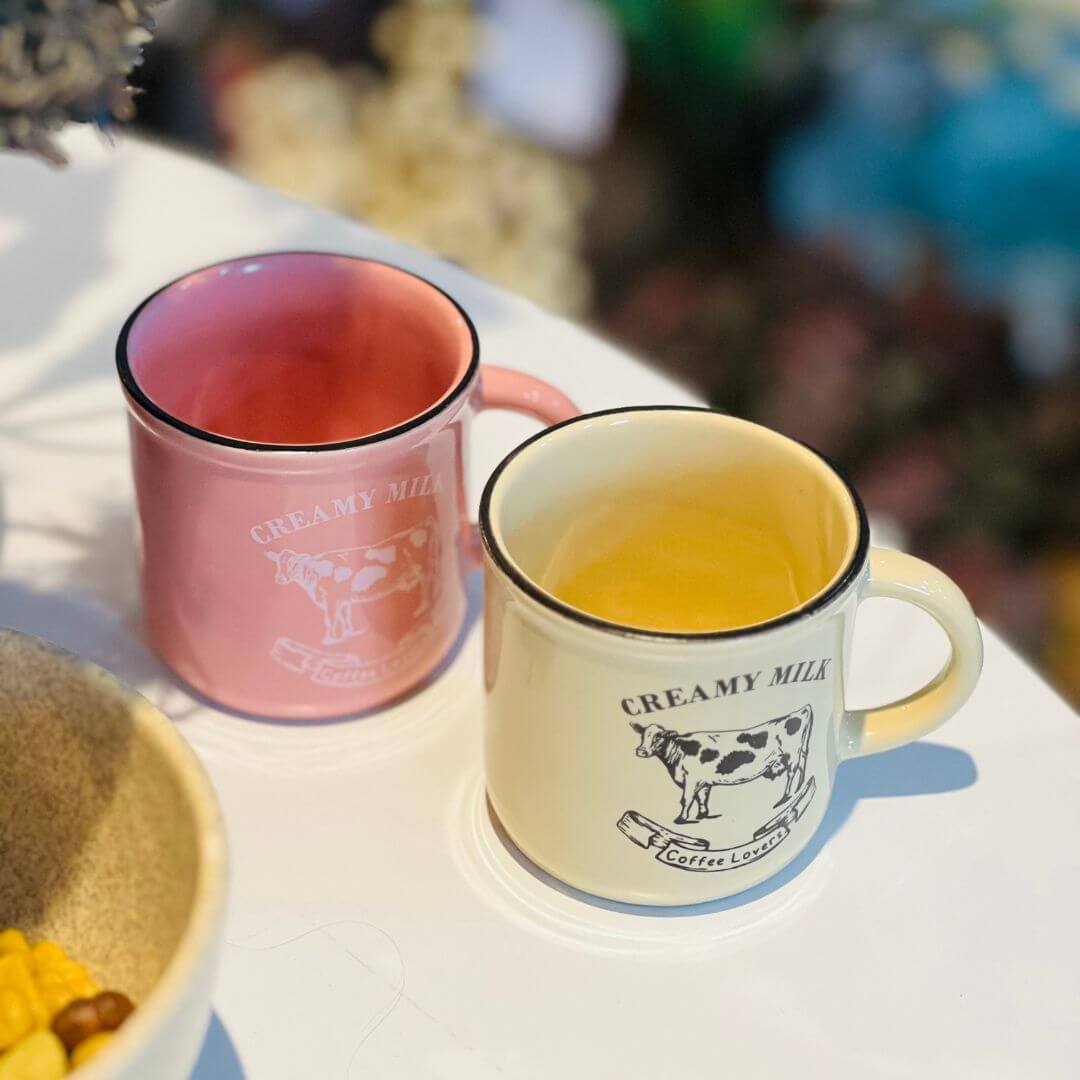 Caneca Creamy Milk Rosa Ceramica - 180ml