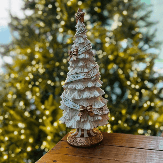 Mini Árvore de Natal com Fita e Laços - 38cm