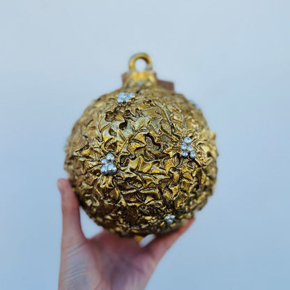 Bola Arabesco Dourada - 17cm