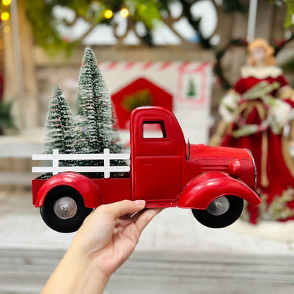 Caminhonete Natalina Vermelha Com Árvore - 30cmx25cm