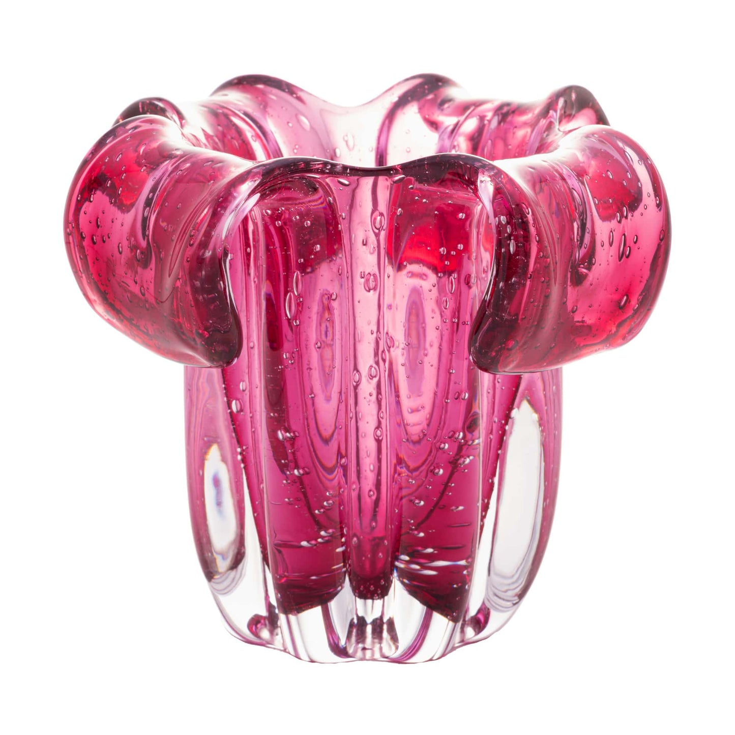 Vaso de Vidro Italy Rosa - 15x16cm