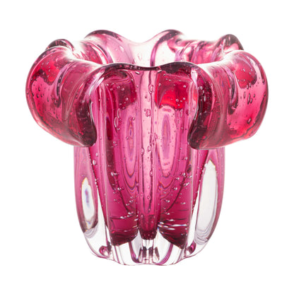 Vaso de Vidro Italy Rosa - 15x16cm