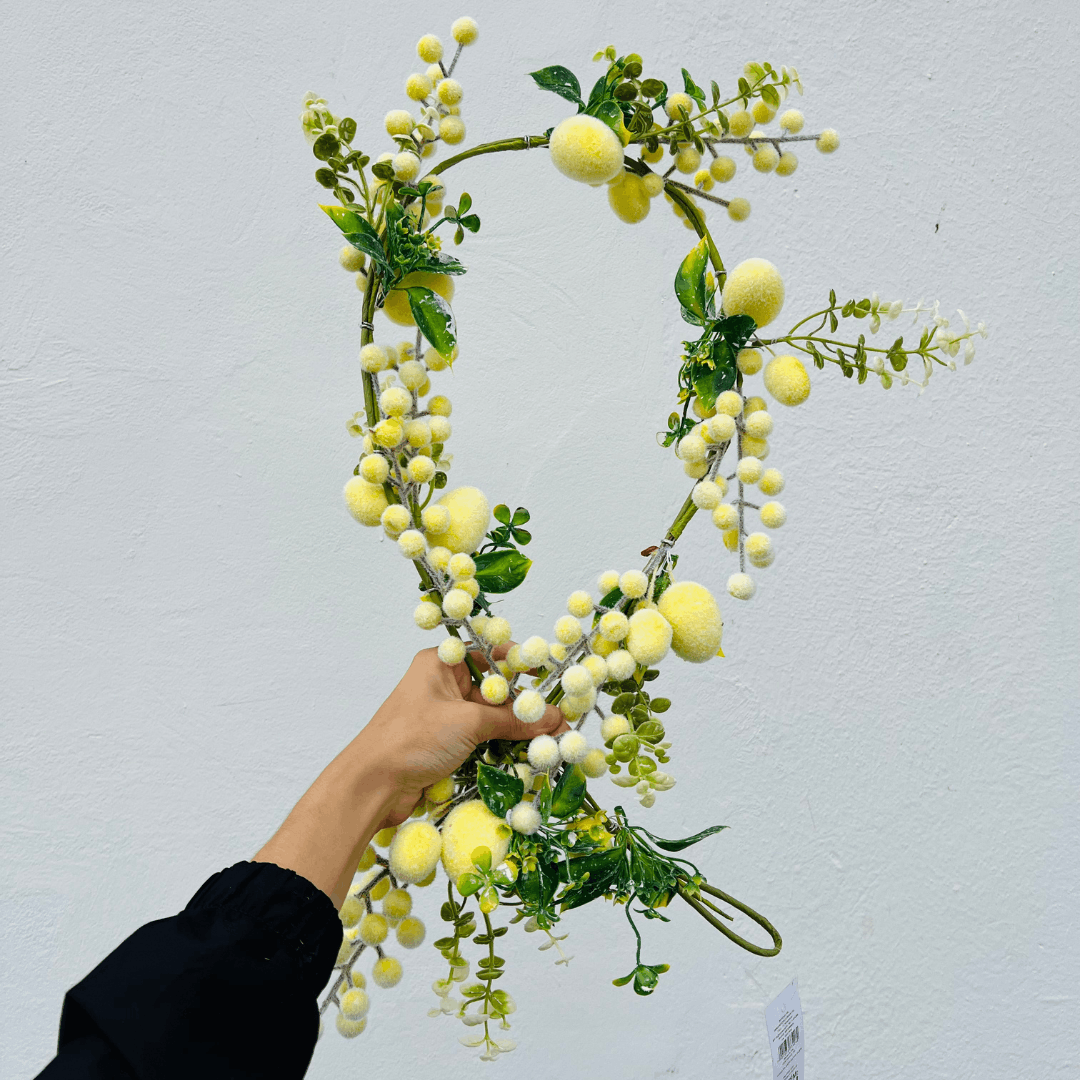 Festão Com Ovos Flocados Amarelo 1,28m