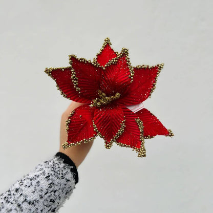 Flor Decorativa Poinsettia – 25cm