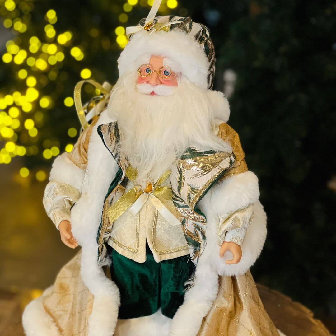 PAPAI NOEL NATAL EM PÉ DOURADO - 45CM