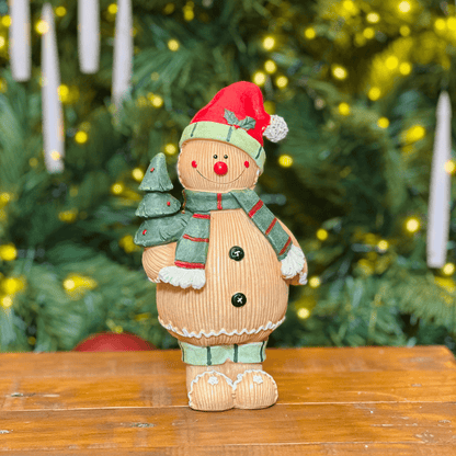 Gingerbread Natalino Papai de Resina 23cm