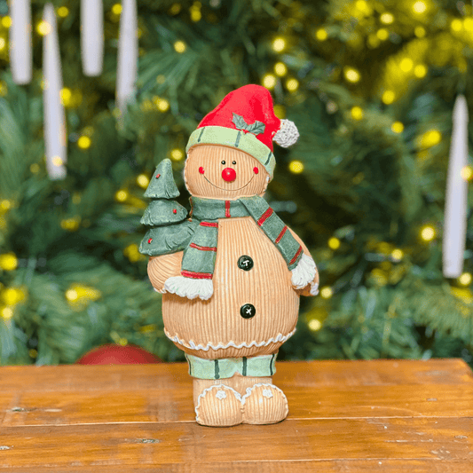 Gingerbread Natalino Papai de Resina 23cm