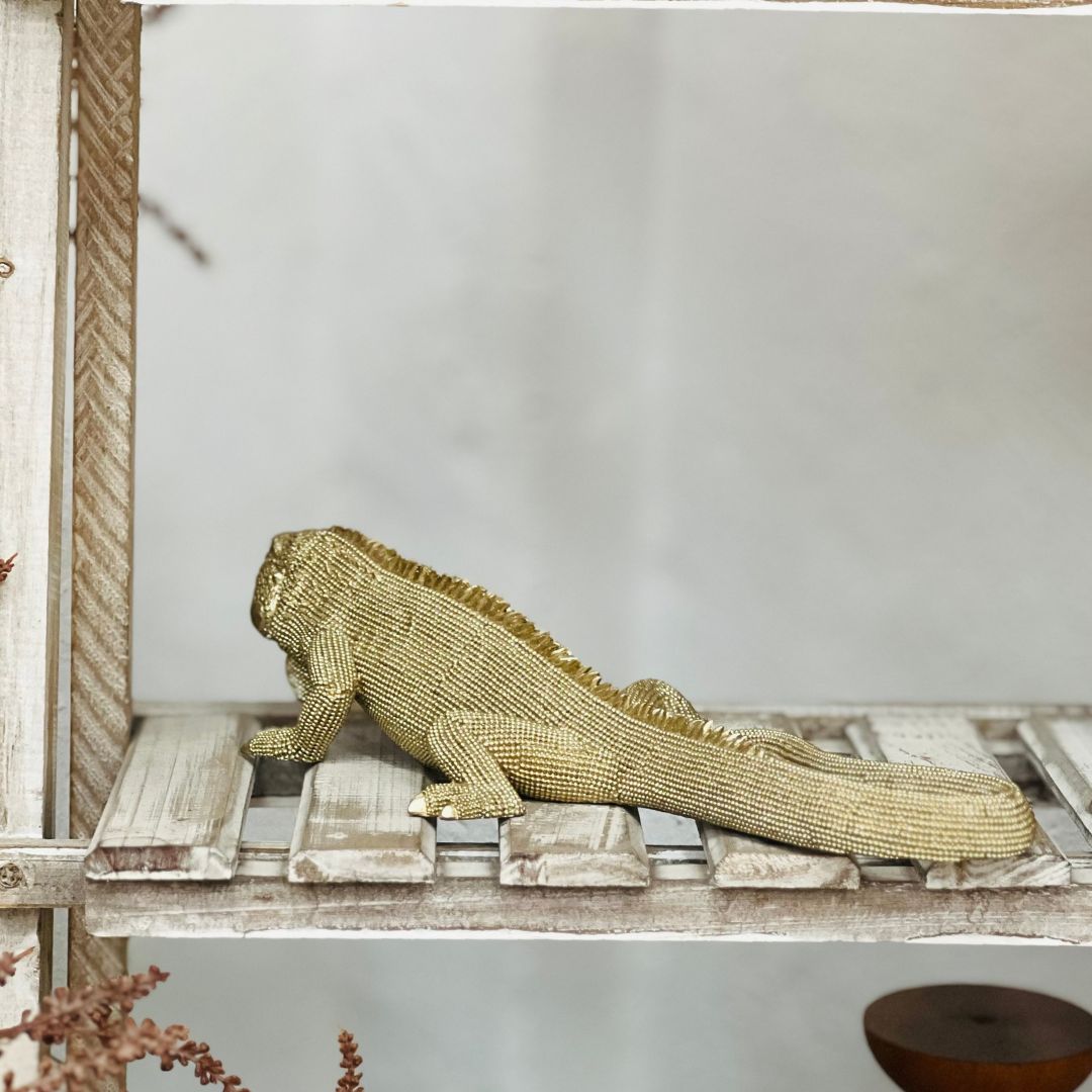 Escultura Iguana Em Poliresina - 30cm
