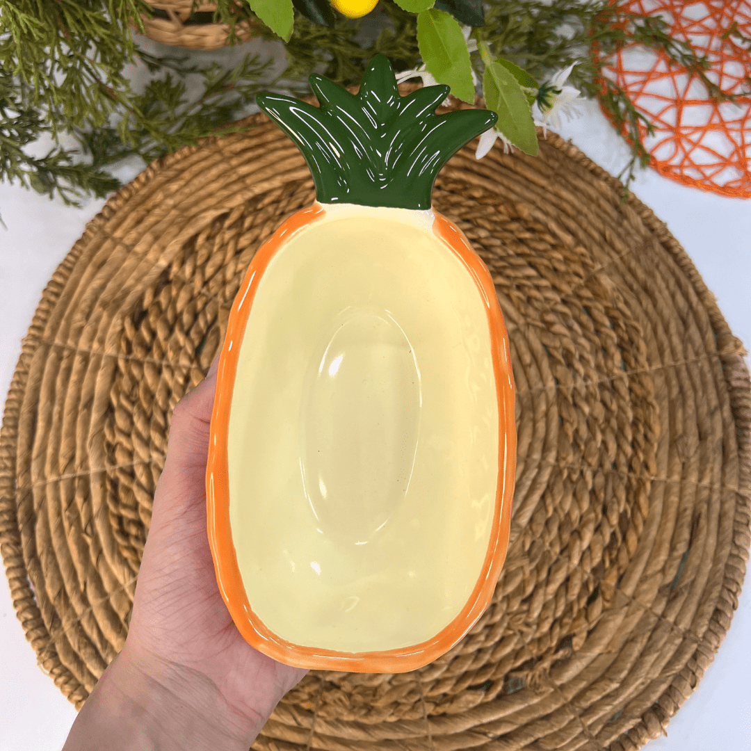 Bowl Abacaxi Tutti-frutti de Cerâmica 280ml - 5,5x10x19cm