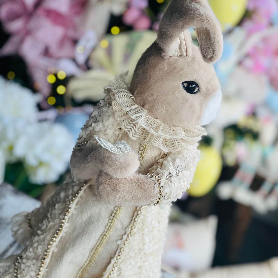 Coelha Tecido Com Borbolete - 48cm