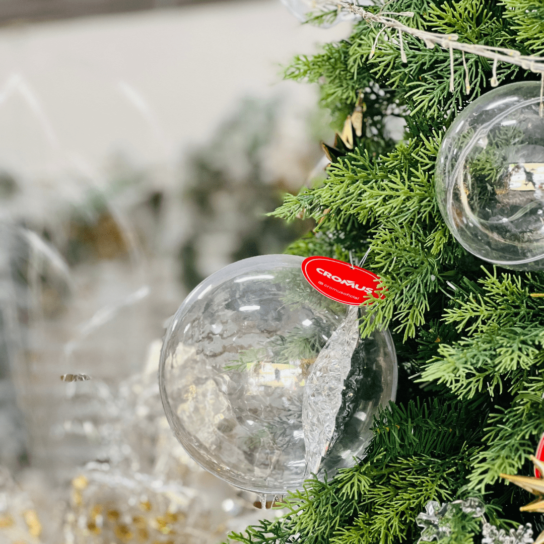 Bola Natalina Transparente 12cm 1un